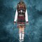 Kids Cheerleader Halloween Costume with Varsity Dress, Pom Poms, Socks & Ghost Face Accessory